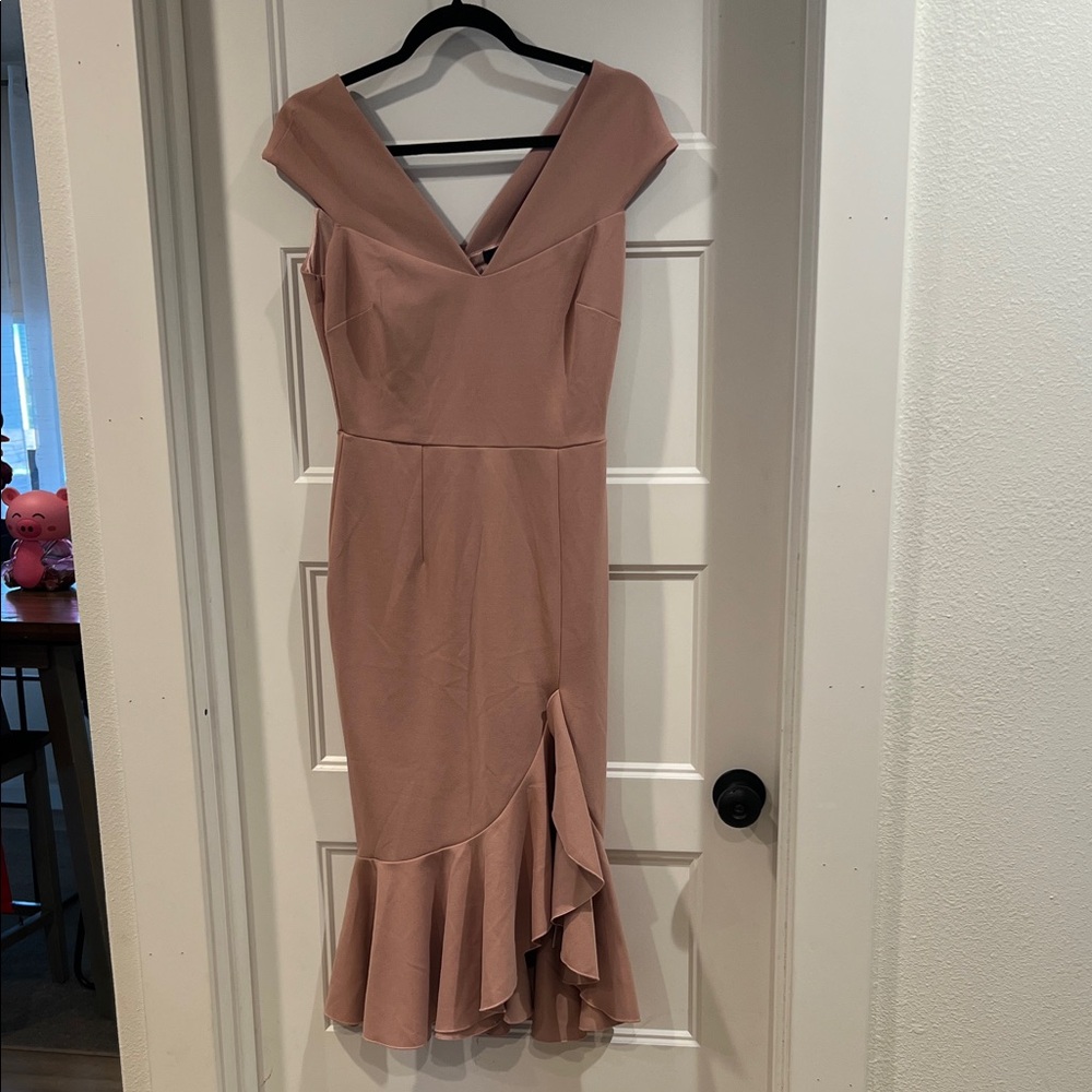 Chic Asymmetrical Mauve Dress
